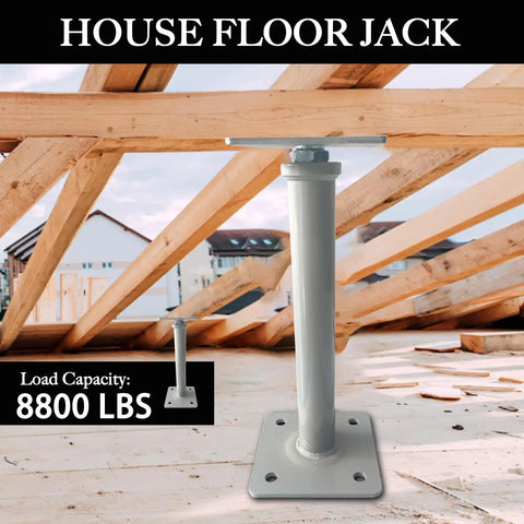 No Fuss 4 Pack Adjustable House Jacks Expanding 11.8 To 16 Inches With 8800 Lbs Per Unit For Quick Floor Leveling, gray steel column.