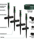 Flexible Sprinkler System for Lawn and Garden Beds DIY Irrigation Kit with Adjustable Sprinkler Heads Above Ground Watering Solution for Lawn Flowers and Vegetables 50ft Garden Hose Included