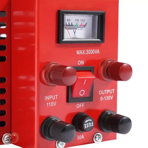 Beefy 3000W Variac Transformer With 0 To 130V Output 3000VA Metered Voltage Regulator Adjustable 30A Power Converter controls