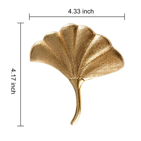 Ginkgo Leaf Drawer Knobs Brass Cabinet Knobs Gold Finish Cupboard Handles 4.33x4.17 inch for kitchen wardrobe dresser drawers