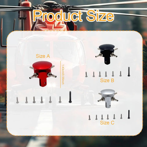 Aluminum RC Rotor Head With Screws Replacement Kit For Helicopters Plug And Play Easy To Install Durable Spare Part for sizes A, B, C