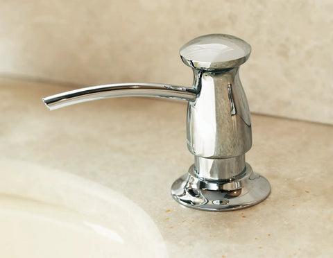 16 Ounce Kitchen Sink Soap Dispenser In Polished Chrome Durable Solid Brass Top Refill Design Fits Pre Drilled Sink Holes