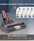 Hardwood Floor Attachment For Dyson Cordless Vacuums V7 V8 V11 V15 SV10 SV12 SV14 With V Shaped Roller Brush And LED Headlights