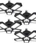 Deformable LED Garage Light 160W 16000 Lumens Five Adjustable Heads Lighting Fixture With 180 Degree Coverage E26 Base Four Pack