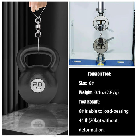 Stainless Steel Ball Bearing Swivels With Split Rings For Saltwater Surf Fishing, 6 Ball Bearings, Nickel Plated Exterior, Anti Rust Durable Tackle Gear For Smooth High Speed Line, Reducing Friction On Fights, size 6# tension tested