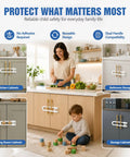 No Adhesive Dual Handle Cabinet Locks For Kid Proofing Reusable And Damage Free Easy Install Childproof Cabinet Latches demonstration