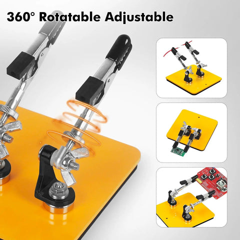 Helping Hands Soldering Station With A 3.9 By 3.9 Inch Stable Base 360 Degree Adjustable Soldering Clamp Four Flexible Magnetic Arms