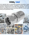 Beefy Hydraulic Straight Through Swivel Adapter One Quarter Inch NPTF Male To Three Eighths Inch JIC 37 Degree Female Flare Connector For High Pressure Hydraulic Lines And Fuel Systems on hydraulic fittings