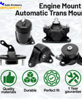 Set Of 5 Engine Motor Mounts And Transmission Mount Kit For 2008 2012 Honda Accord 2.4L L4 And 2009 2013 TSX Automatic Transmission Only Direct OE Replacement A4565 A4572 A4570 A4584 A4561 displayed on a white background.