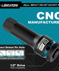 Impact Hex Bit Socket Set Half Inch Drive S2 Alloy Steel 20 Piece Metric And SAE High Torque Sockets close-up image