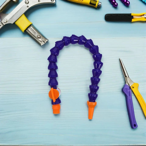 Plastic Air Hose Nozzle Fits Milling Machine Air Compressor Sick Design Cleans Dust Fast Cooling And Portable Misting System Ideal For Drill Mill Engraver Needs Airflow Keeps Gear Chill Heavy Duty Work Badass Pressure Super Solid, purple flexible hose with orange nozzle