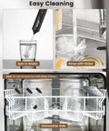 Demonstration of easy cleaning for Rechargeable Handheld Milk Frother With Stand, USB C Charge, 3 Speeds And 3 Heads.