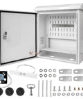 Badass Outdoor Electrical Box With Heavy Duty Cooling Fan And Smart Ventilation Design IP65 Waterproof Street Light Cabinet open view with interior and accessories.