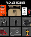Package contents of Automotive Smoke Machine With Built In Air Compressor, 12V DC Leak Detector For EVAP Vacuum And Turbo Leaks.