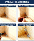 Installation process of Heavy Duty Stainless Steel L Brackets With Two Dozen Solid Corner Mounts And One Twenty Self Tapping Screws