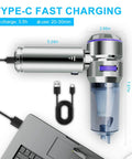 Cordless Handheld Vacuum With 21000Pa Powerful Suction, All In One 4 In 1 Mini Vacuum Cleaner, displayed with Type-C charging cable