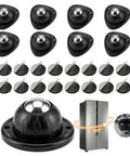 Heavy Duty Self Adhesive Caster Wheels 8 Pack With 16 Backup Pads featuring black casters and smooth glide rollers for easy appliance moving.