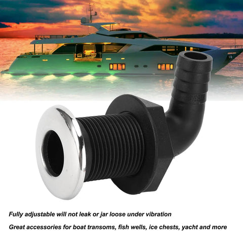 Nylon Through Hull Fittings For Boats Three Quarters Inch Twenty Millimeter Drain Plug Twist Adjustable Marine Grade Connector