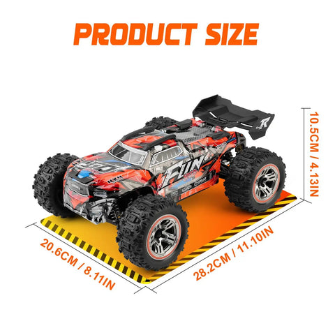 One Eighteen Scale Brushless RC Car 4WD Off Road Remote Control Truck Reaches Sixty KMH Speed All Terrain Toy dimensions