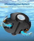 Cordless Robotic Pool Cleaner With Dual Suction And Ultra Long Battery Life, Automatic view of dual suction inlets underwater