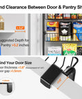 Image showing sizing guidelines for Six Tier Over The Door Pantry Organizer Rock Solid Metal Hanging Kitchen Basket.