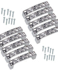 Silver Crystal Glass Drawer Pull Handle Set 64mm 2.52 Inch U Shaped European Style for cabinets doors drawers, 10-pack