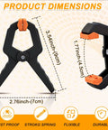50 Pack Heavy Duty Spring Clamps Set For Woodworking And Multi Use Clips For Balloon Arches Tarp Backdrops And Hanging Items Durable Nylon Body With Steel Springs Two Color Options black clamp 2.76 x 3.54 inches with 1.77-inch jaw