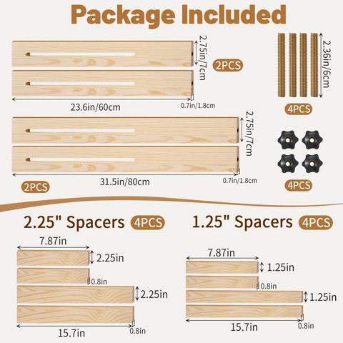 Juice Groove Router Jig With 8 Spacers, Adjustable Groove Guide For Cutting Boards Up To 22 X 29 Inches, Wooden Router Guide components