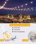 100 Feet Outdoor G40 Globe String Lights Waterproof IP44 Dope Patio Lighting With 53 Shatterproof Bulbs in garden wedding setting