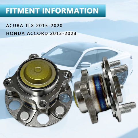 Pair 512544 Rear Wheel Bearing Hub Assembly For Acura TLX 2015-2020 And Accord 2013-2023, ABS, 5-Lug, OEM-Style Replacement
