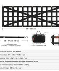 Heavy Duty Truck Tailgate Cargo Net For Tesla Cybertruck with reinforced polyester webbing, 54"x18" size, adjustable straps.