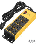 Heavy Duty Power Strip With 20 Amp Surge Protector And 12 Gauge Tough As Nails Wiring Featuring Eight Grounded Outlets Plus 10 Foot Extension Cord.