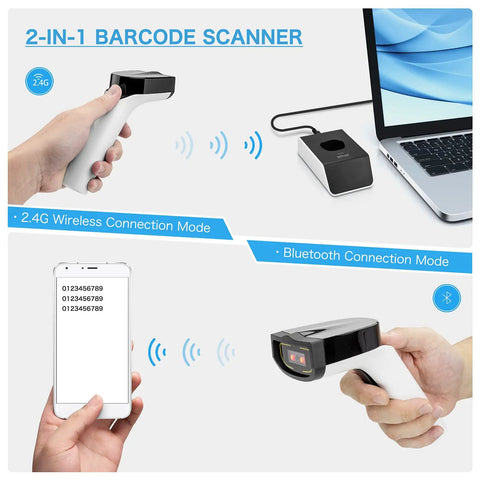 Bluetooth 1D Wireless Barcode Scanner With Hands Free CCD Reader Stand Built In Memory Works With Mac OS Windows iOS Android DS5000