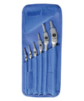 Pivot Head Hex Pro Wrench Set 3 4 5 6 8 10mm Six Piece Chrome Wrenches With Pouch displayed in blue carrying case