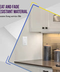 3-Way Decorator Paddle Light Switch With Gloss Finish installed in kitchen wall, 15A 120V/277V, White, 10 Pack