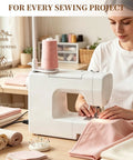 Large Thread Spool Stand For Sewing Machines with pink thread on sewing machine during garment making process.