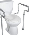 Toilet Safety Frame With Adjustable Legs And Arm Rail For Elderly Care, Bathroom Grab Bar For Stability And No Slip Grip on toilet