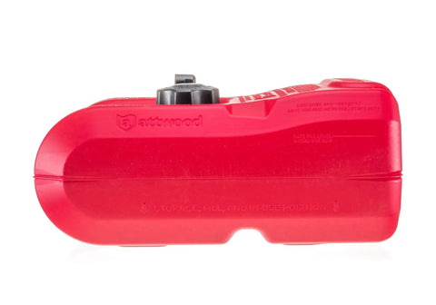 EPA and CARB Certified 3 Gallon Portable Marine Boat Fuel Tank with automotive grade multi layer construction in red.