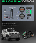 5.5 Inch LED Pod Lights Driving Beam, 40W Off Road Lights With 400 Lumens, Rugged LED Light Bar For Trucks, ATVs, UTVs, Dirt Bikes, Boats, And More, Built For Night Rides And Tough Jobs. plug and play wiring harness kit