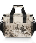 Insulated Lunch Cooler Bag With Shoulder Strap For Picnic Hiking Camping And Work Reusable Lunch Box 15L capacity with cowboy print
