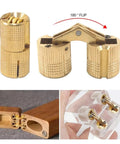 Retro Brass Hidden Barrel Hinge For Cabinets And Jewelry Boxes Concealed 180 Degree Silent Cabinet Hardware