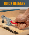 Using 4 Pack Quick Release Toggle Clamps 500 Lb Capacity Horizontal with Antislip Rubber Tips for Woodworking Jigs Fixtures