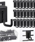 25 Pack J Shaped Slatwall Hooks And Hangers Heavy Duty Slatwall Accessories For Garage And Shop Display Panels 3.25 Inch Black