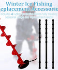 4 Pcs Rubber Guard Straps For Ice Drill Blades, Blade Protectors For Power And Hand Ice Augers with red drill and background