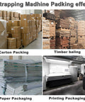 Heavy Duty Handheld Automatic Strapping Machine For One Half To Five Eighth Inch Pp Pet Straps With Built In Battery Powered Electric Banding Tool for carton, paper, and timber packaging.