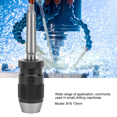 Keyless Self Tightening Drill Chuck B16 Taper 13mm Capacity 3 Jaw Fixture with machine background