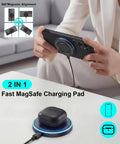 Two Pack Magnetic Wireless Charger Pad With Six Foot USB C And USB A Ports Fast Charge For Galaxy S Series And Google Pixel Phones With Strong Magnet Alignment And Solid, Stable Charging