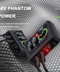 2 Channel USB Audio Interface For Recording Streaming And Podcasting With XLR Mic Preamps And 48V Phantom Power angled view