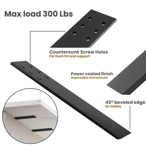 Built Like A Tank Heavy Duty 12 Inch Countertop Support Brackets Set Of 4 Steel Knee Wall Brace showing features like countersunk holes and beveled edge.