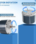 Diagram showing High Efficiency One Tenth Horsepower HVAC Condenser Motor Replacement For AC Units with rotation directions.